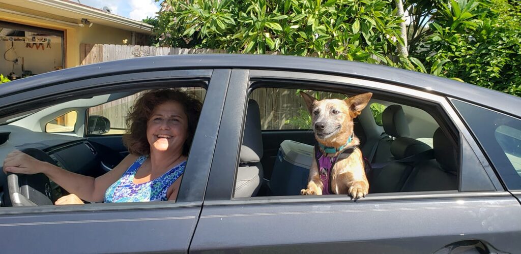 Cathy & Josie start their road trip.